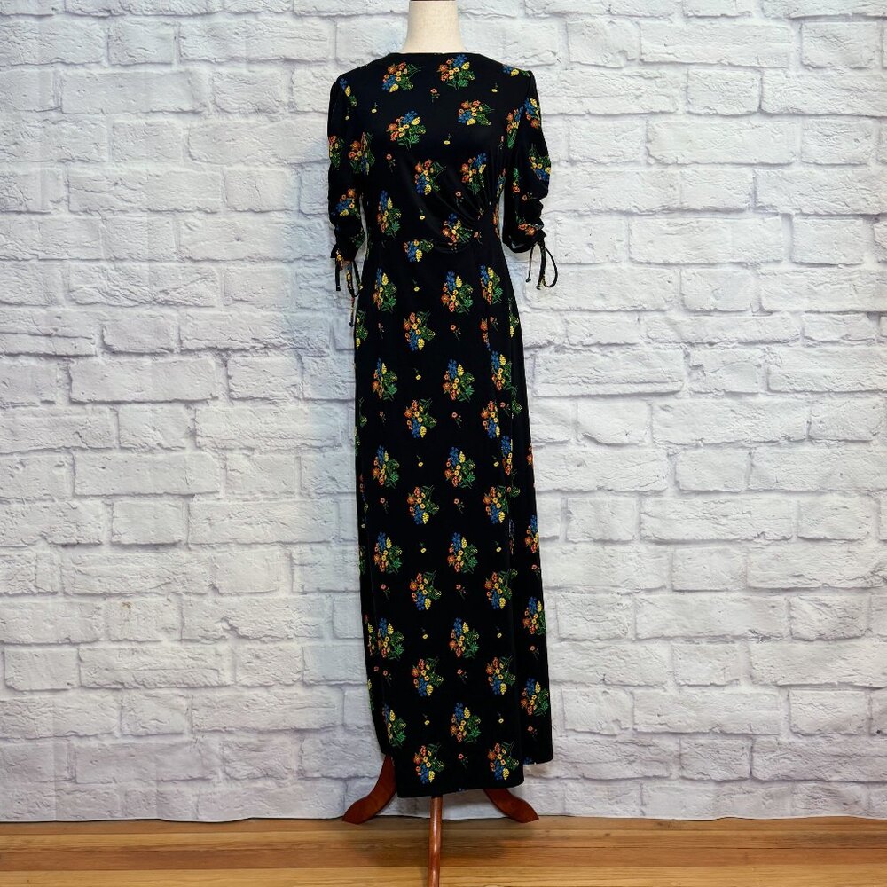 Asos Black Floral Maxi Dress - Picture 1 of 6